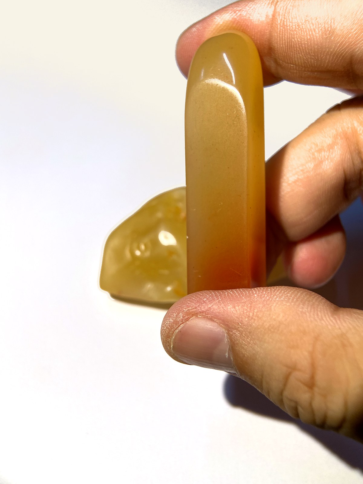 Stone seal held in hand